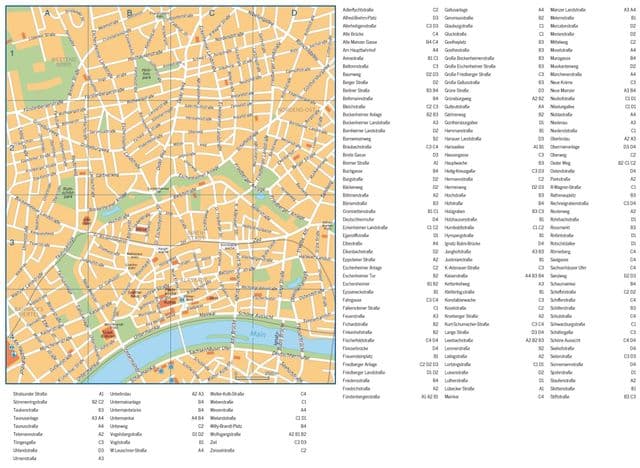 Mapa Frankfurtu ulice
