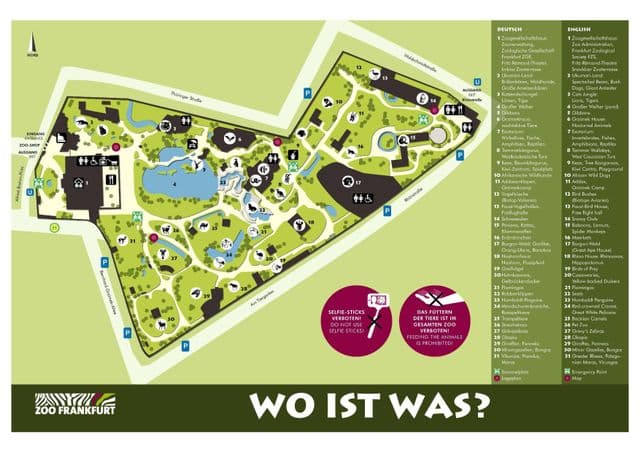 Mapa parku zoologicznego we Frankfurcie