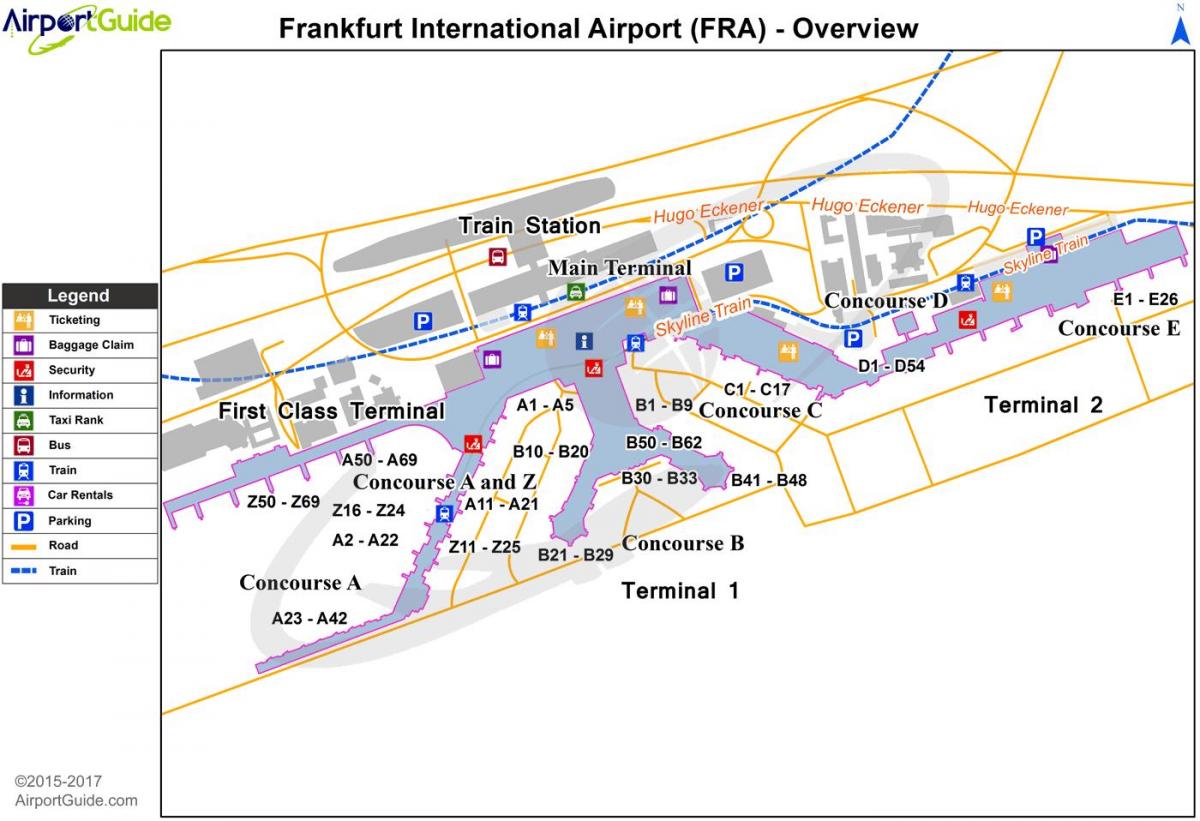 Mapa lotnisk we Frankfurcie
